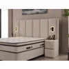 Set Pat Tapitat cu spatiu de depozitare si noptiere PIER, 160x200 cm, Lampi Led, Crem picture - 12