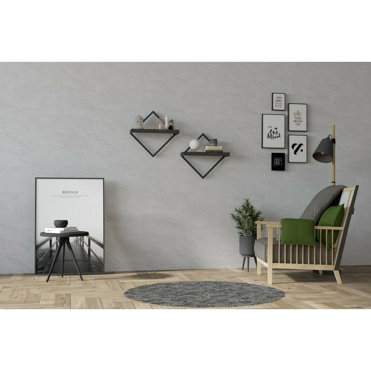 Set polite sezo, 42.4x15x42.4 cm - antracit
