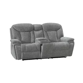 Set Recliner Electric Snug 3L+2R+1R, Canapea 3L - 228x96x106 h cm, Canapea 2R + Bar - 201x96x106 cm, Fotoliu - 107x96x106 h cm, Stofa, Gri