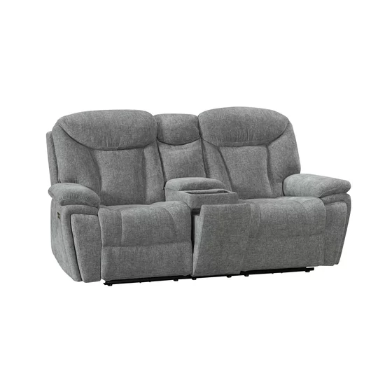 Set Recliner Electric Snug 3L+2R+1R, Canapea 3L - 228x96x106 h cm, Canapea 2R + Bar - 201x96x106 cm, Fotoliu - 107x96x106 h cm, Stofa, Gri picture - 2