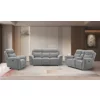 Set Recliner Gregory, Canapea 3 Locuri + Canapea 2 Locuri + Fotoliu, Actionare Electrica, Stofa Gri picture - 1