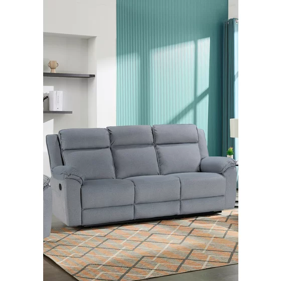 Set Recliner Malvern 3RR+1R+1R, Canapea 3RR - 213x94x104 cm, Fotoliu 1R - 96x94x104 cm, Stofa, Gri picture - 2