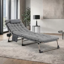 Sezlong de Gradina Salamanca, 167-190x73x72 h cm, Structura Metalica, Gri
