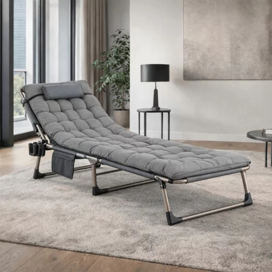 Sezlong de Gradina Salamanca, 167-190x73x72 h cm, Structura Metalica, Gri picture - 1