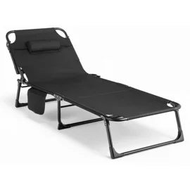 Sezlong de Gradina Salamanca, 167-190x73x72 h cm, Structura Metalica, Negru