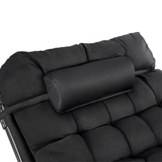 Sezlong de Gradina Salamanca, 167-190x73x72 h cm, Structura Metalica, Negru picture - 9