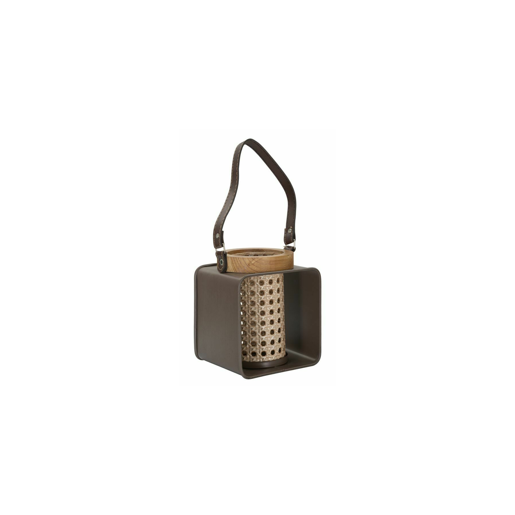 Suport lumanare, roma2516, multicolor, lemn de brad, metal, 20x16x13 cm