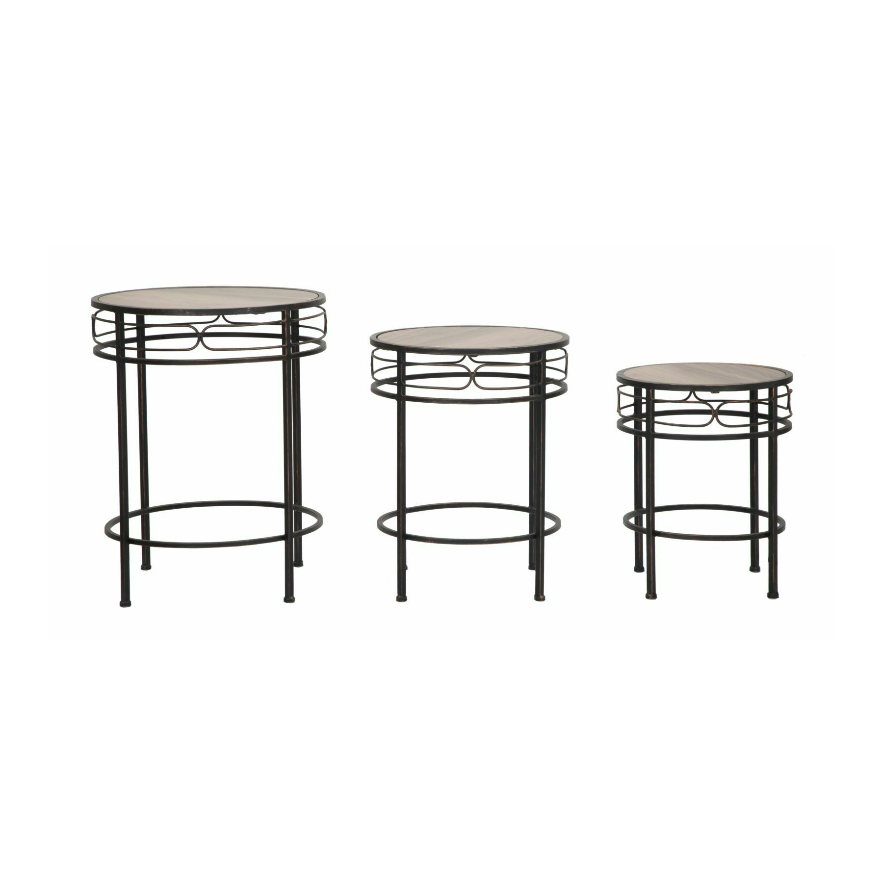 Suport pentru flori, roma1955, negru si maro, metal si mdf, 58/50/ 44x46/40/34x46/40/34 cm