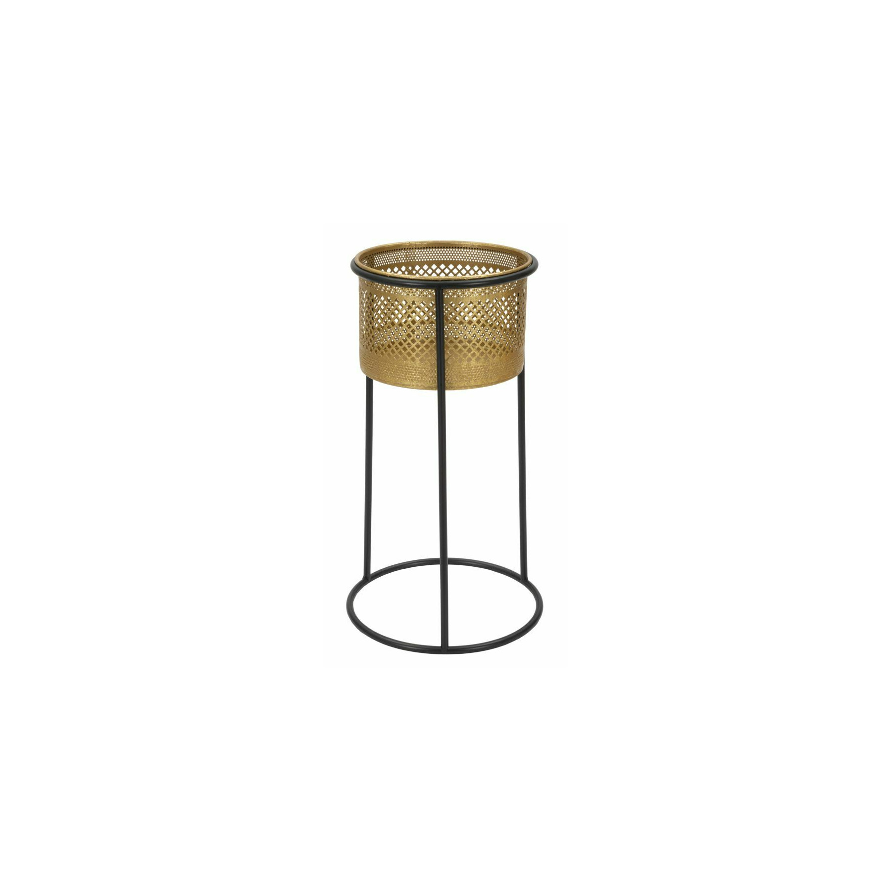 Suport pentru flori, roma2037, auriu si negru, metal, 50 x25x25 cm