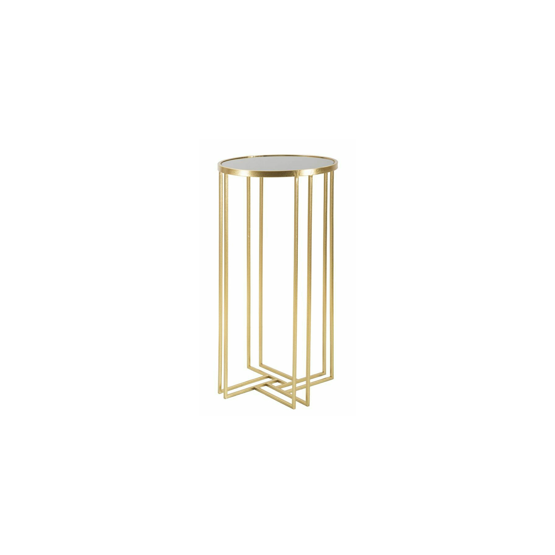 Suport pentru flori, roma2314, auriu, metal si sticla, 80x40x40 cm