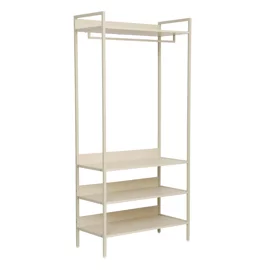 Suport pentru Haine cu umeras si polite Industro Line B, 84x40x180 CM, Metal/Pal Melaminat - Crem