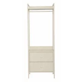 Suport pentru Haine cu umeras si sertare Industro Line A, 64x40x180 CM, Metal/Pal Melaminat - Crem