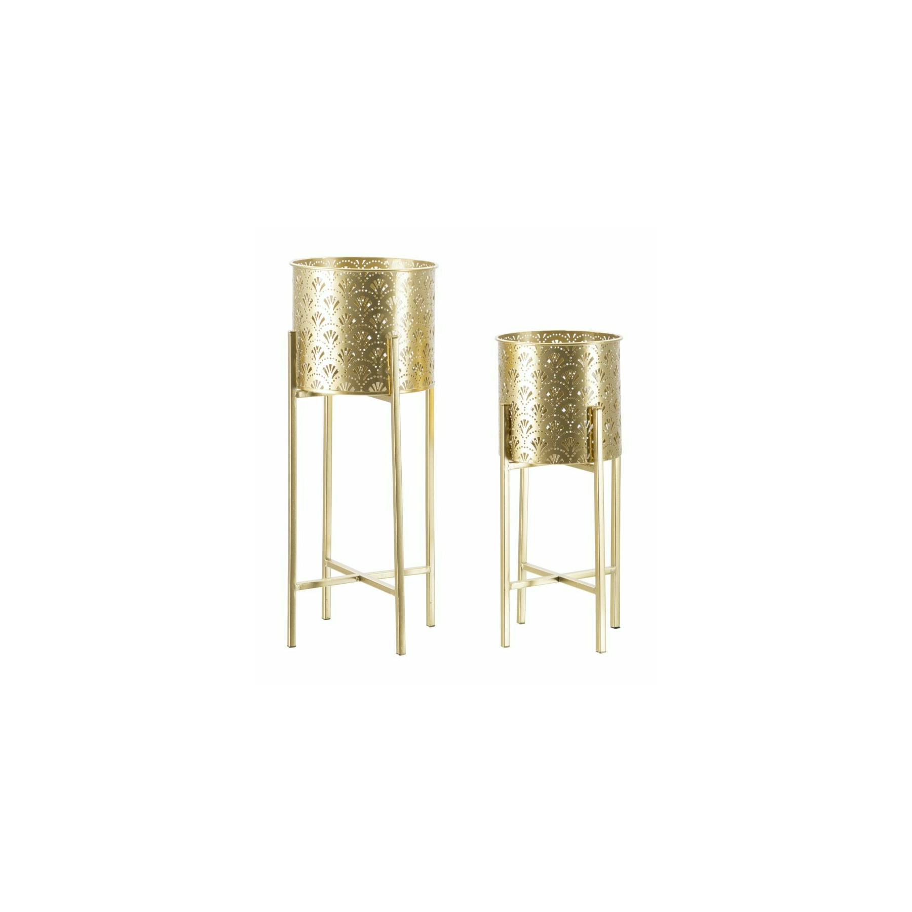 Suport plante, roma2299, auriu, metal, 52/42x21/19x21/19 cm