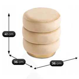 Taburet Alexandria 36x41 h cm, Catifea,Beige