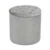 Taburet Cu Spatiu de Depozitare Dori, 40x40x40 h cm, Catifea, Gri Deschis picture - 1