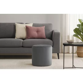 Taburet Cubo, 36x36x33 h cm, Catifea, Gri