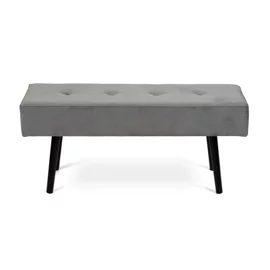 Taburet Moza, 100x34x43 h cm, Stofa, Negru/Gri