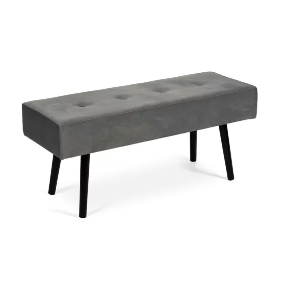 Taburet Moza, 100x34x43 h cm, Stofa, Negru/Gri picture - 3