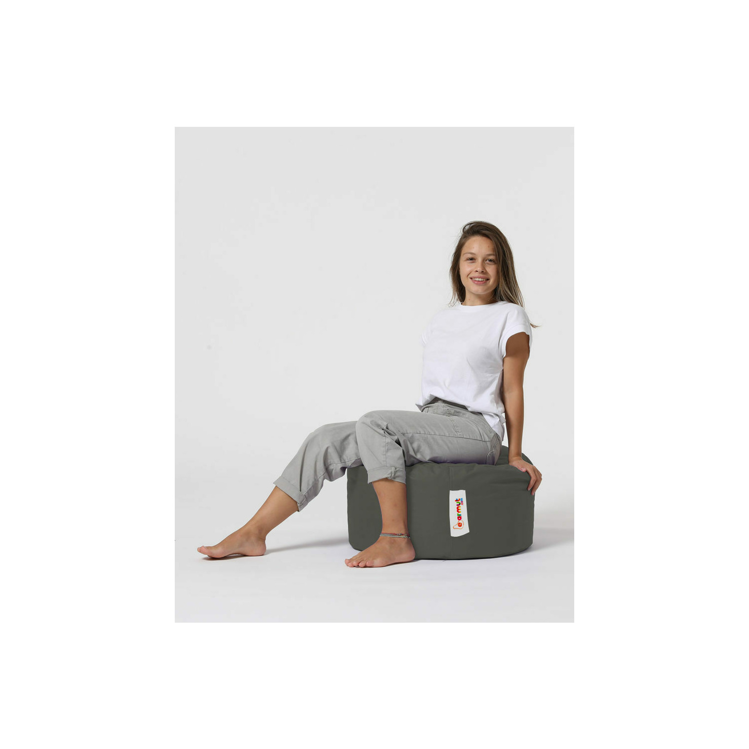 Taburet puf rotund - fume