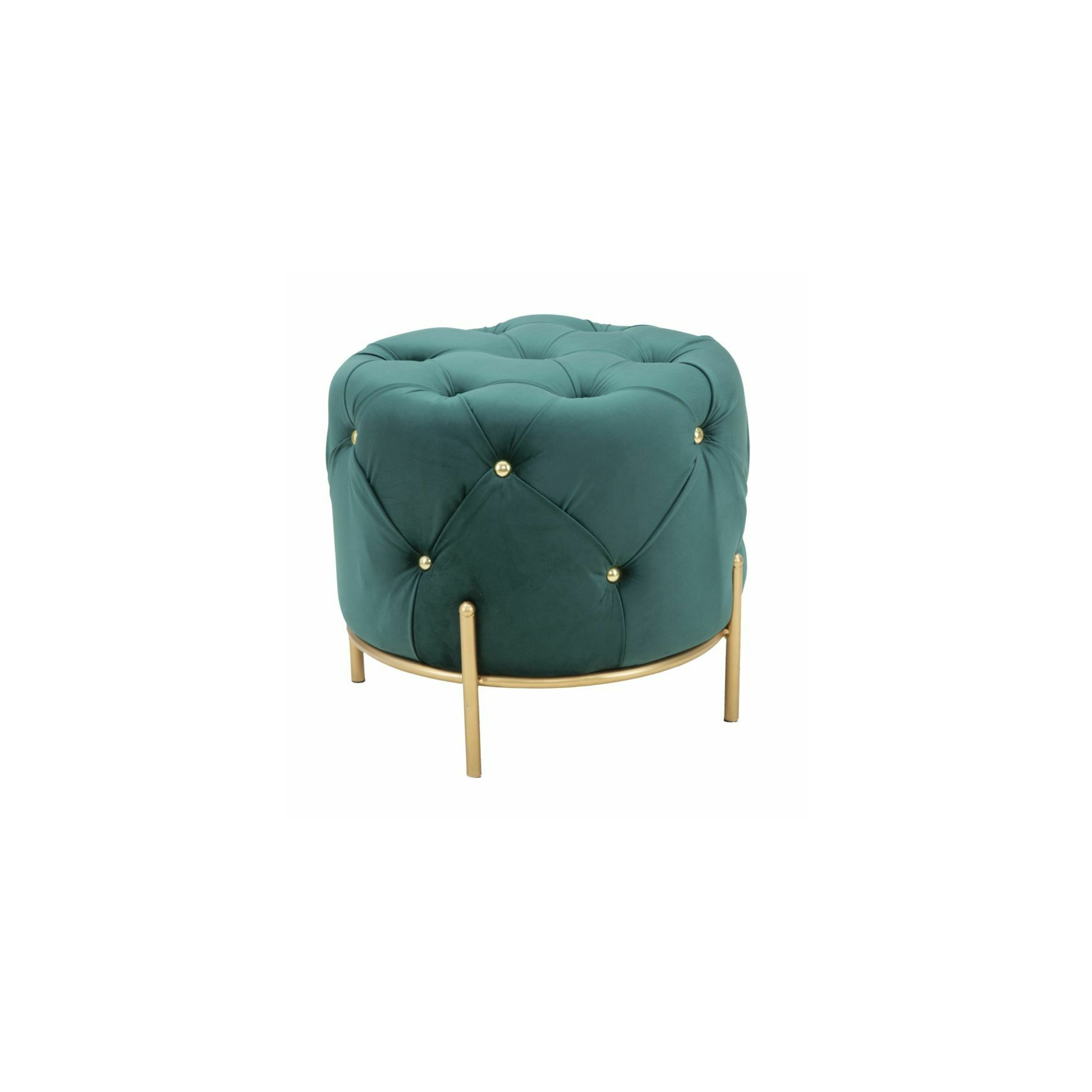 Taburet roma1875, verde,auriu, mdf, metal, poliester, 40x45x45 cm