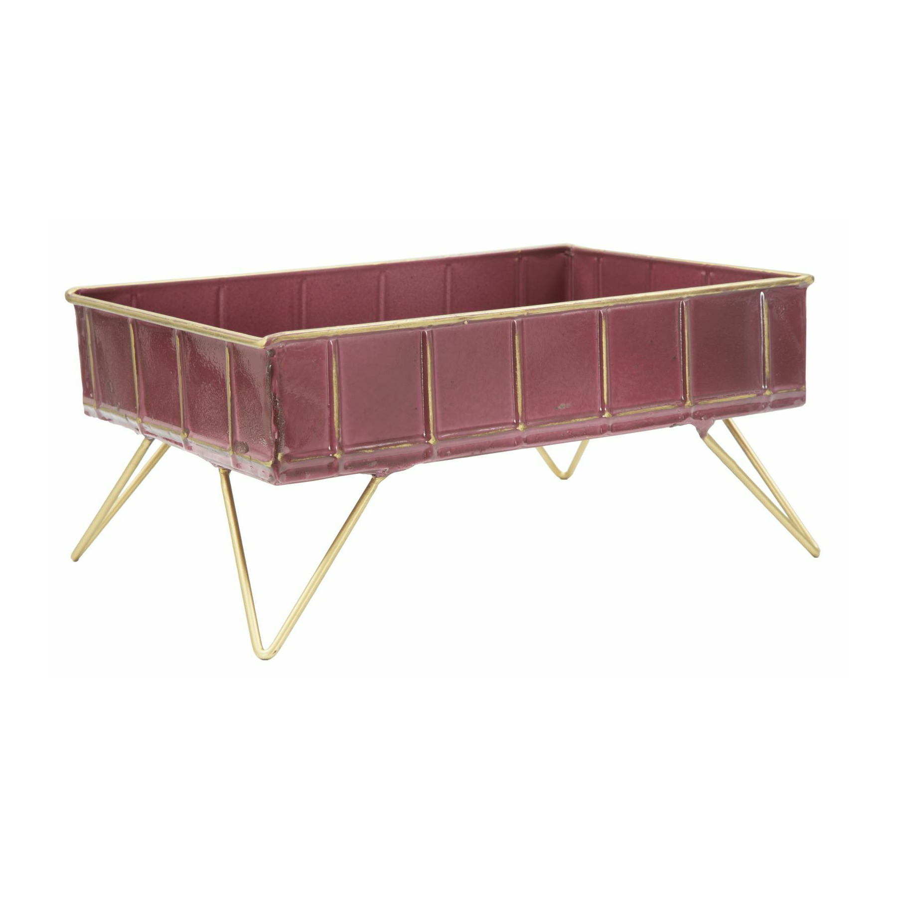 Tava decorativa, roma2336, bordo,auriu, metal, 15.5x32x21.5 cm