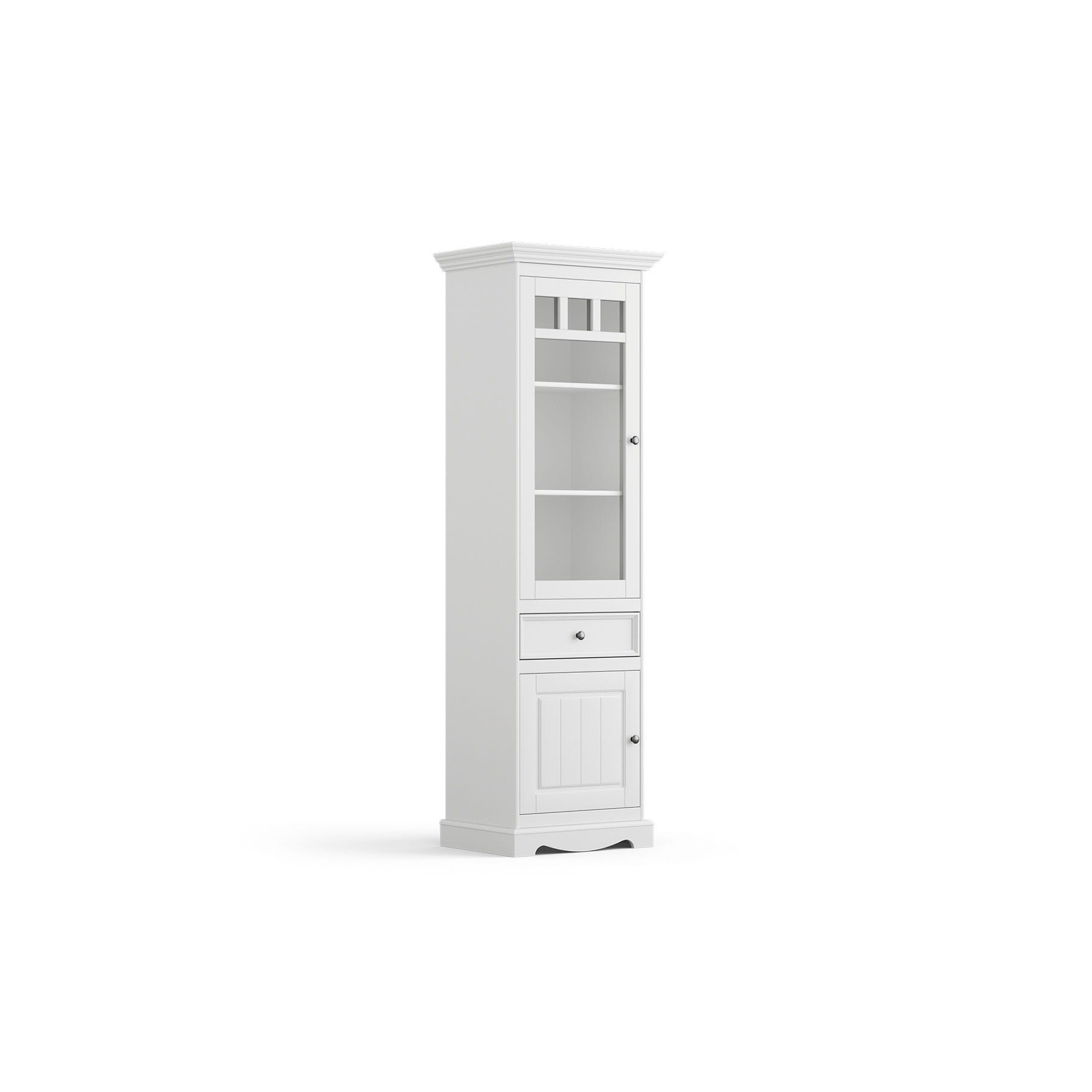 Vitrina Belluno Elegance, PL014, 2 Usi, Un Sertar, 60x45x190 cm, Lemn Masiv