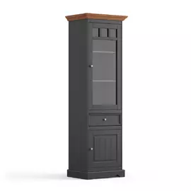 Vitrina Belluno Elegance, PL014, 2 Usi, Un Sertar, 60x45x190 cm, Lemn Masiv