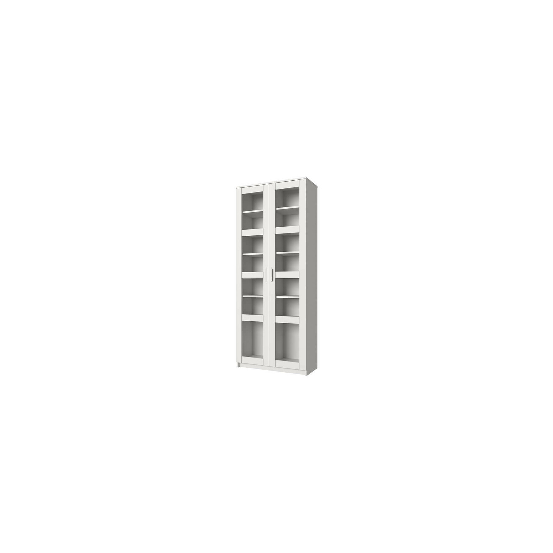 Vitrina cu 2 usi skagen, 78x35x190 cm, alb mat