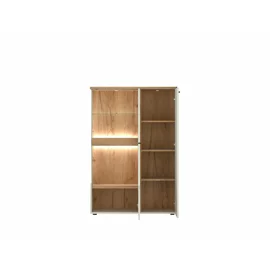 Vitrina Cut Out CTUV02L, 95x40x148 h cm, Pal Melaminat, Stejar Evoke/Casmir