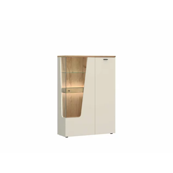 Vitrina Cut Out CTUV02L, 95x40x148 h cm, Pal Melaminat, Stejar Evoke/Casmir picture - 1