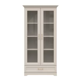 Vitrina Flandra 2 Usi + Sertar, REG2W1S, 99.5x47x197 h cm, Pal Melaminat/MDF Casmir/Stejar Mauvella