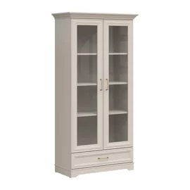Vitrina Flandra 2 Usi + Sertar, REG2W1S, 99.5x47x197 h cm, Pal Melaminat/MDF Casmir/Stejar Mauvella