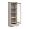 Vitrina Flandra REG1W1S 69.5x47x197 h cm, Pal Melaminat/MDF Casmir/Stejar Mauvella picture - 4