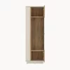 Vitrina Mosano LUSV101, 62x40x189.5 h cm, MDF cu Riflaj, Stejar Cremona/Casmir picture - 2