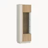 Vitrina Mosano LUSV101, 62x40x189.5 h cm, MDF cu Riflaj, Stejar Cremona/Casmir picture - 1