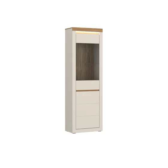 Vitrina Naxxar NAXV01, 64.2x39.6x204.5 h cm, Pal Melaminat/PVC, Stejar Piatra/Casmir picture - 1
