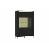 Vitrina Norica LAZV02 2 Usi, 110.4x40x169.2 h cm, Pal Melaminat/MDF, Negru/Auriu picture - 1