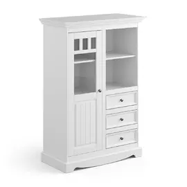 Vitrina Semi Inalta Belluno Elegance, PL017, Usa + 3 Sertare, 90x45x130 cm, Lemn Masiv