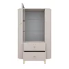 Vitrina Semi-Inalta Ovalio 2 Serate + Usa, TYP 112,  97.4x42.3x155 h cm, Pal Melaminat/MDF, Beige Nisip picture - 3