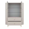 Vitrina Semi-Inalta Ovalio 2 Usi si 2 Sertare, TYP 122,  123x42.3x155 h cm, Pal Melaminat/MDF, Beige Nisip picture - 3