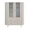 Vitrina Semi-Inalta Ovalio 2 Usi si 2 Sertare, TYP 122,  123x42.3x155 h cm, Pal Melaminat/MDF, Beige Nisip picture - 2