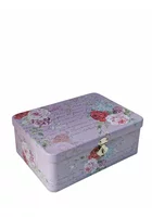 Cutie Decorativa Metalica cu lacat, Patrata, Model Flowers, 21x15.4x7.8cm