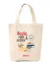 Sacosa eco bumbac - Books, cats & coffee