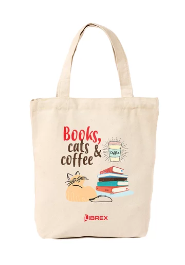 Sacosa eco bumbac - Books, cats & coffee