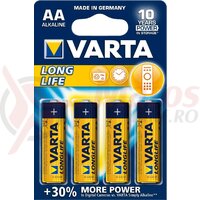 Baterie alcalina R6 (AA) 4 buc/blister LongLife Varta