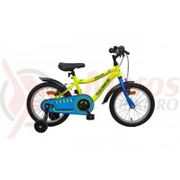 Bicicleta copii Robike Racer 16 galben neon/ albastru