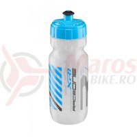 Bidonas Raceone XR1 600ml transparent/alb logo albastru/gri