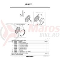 Brat pedalier Shimano FC-M371 stanga 175mm negru
