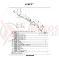 Brat pedalier Shimano FC-M970 stanga 170mm