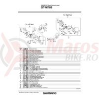Capac maneta release Shimano ST-M760 stanga & suruburi